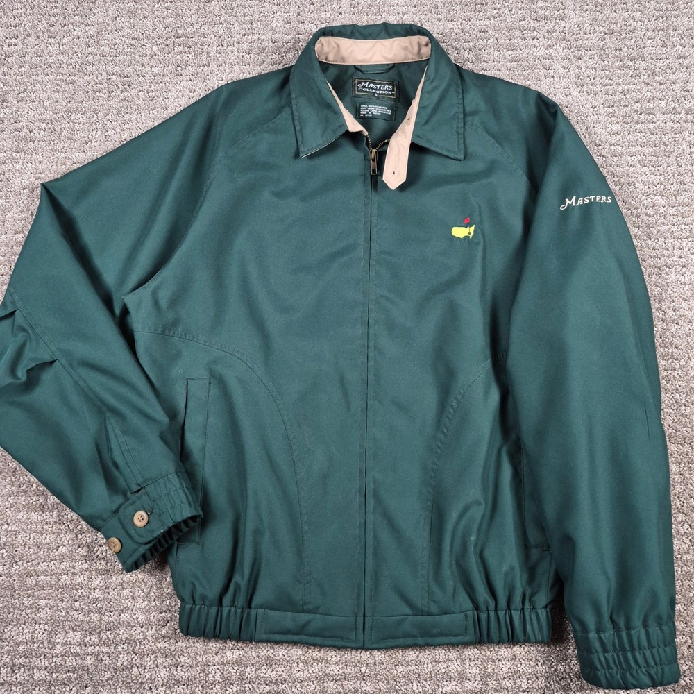 Vintage Masters Collection Golf Jacket Mens S Green Augusta National Windbreaker